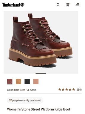 Timberland Stone Street Kiltie boots NEW 10